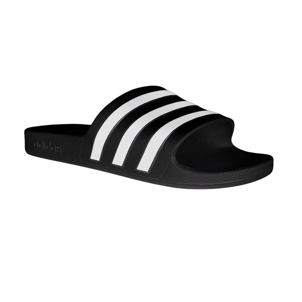Adidas Adilette Shower Slides Black White Stripe Athletic Sandals M8/W10 GZ3775